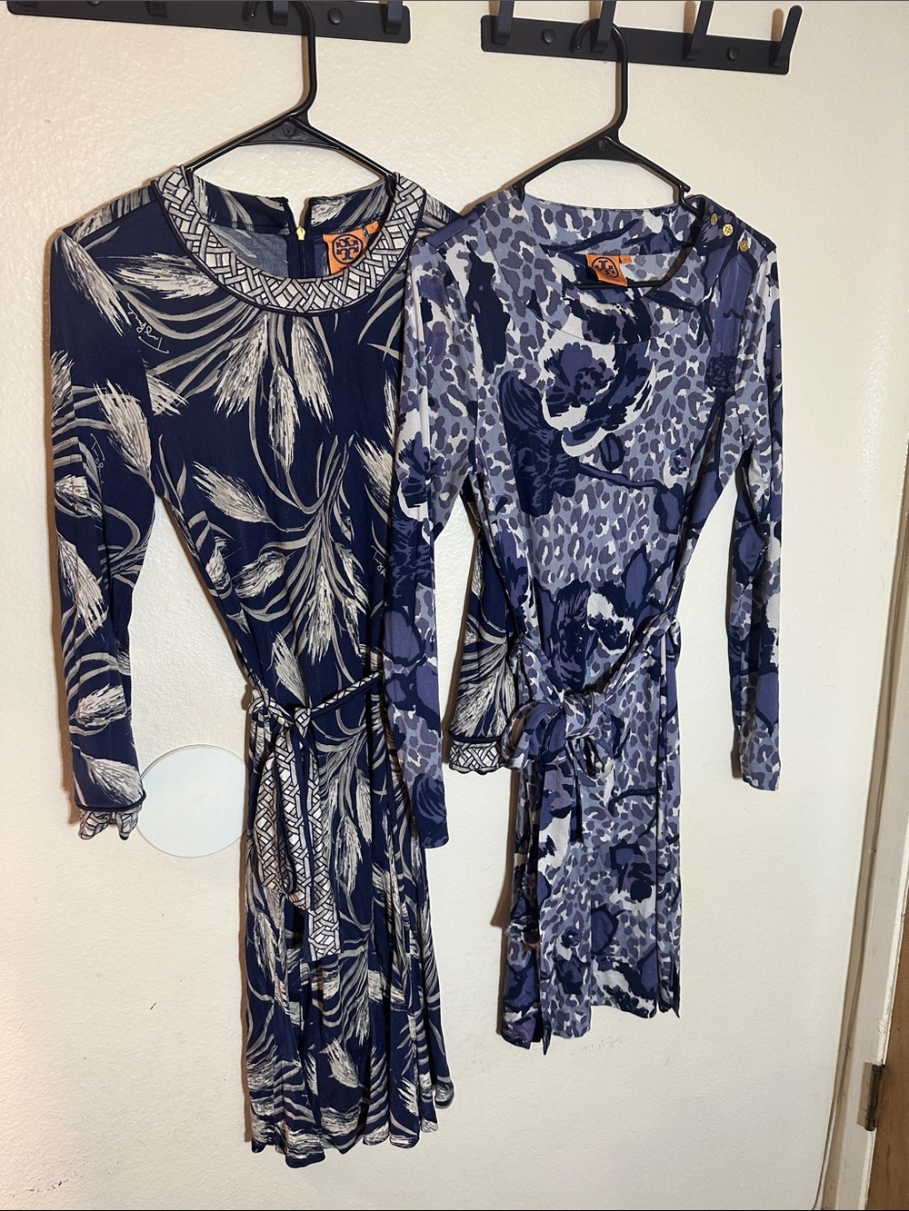 Tory burch bundle silk dress in printed blue (2 pcs) both large
